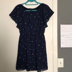 Blue floral patterned dress